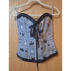 Little For Big Lace Up Sexy Corset Bats Ghosts Candy Cosplay Costume XS